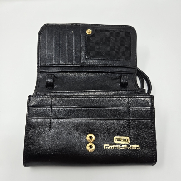Rochelier Leather Wallet Crossbody • RFID • Removable Strap • Belt Loop - Picture 3 of 4